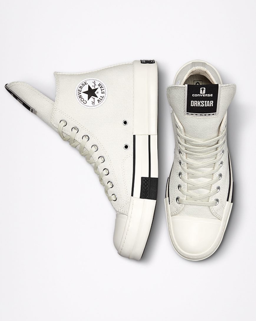 Tenisi Inalti Barbati Converse x DRKSHDW DRKSTAR Chuck 70 Albi Negrii | RO OHIX13491